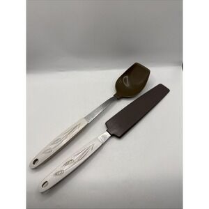 Vintage‎ Sears Spreader Spatula & Spoon MCM Wheat Design